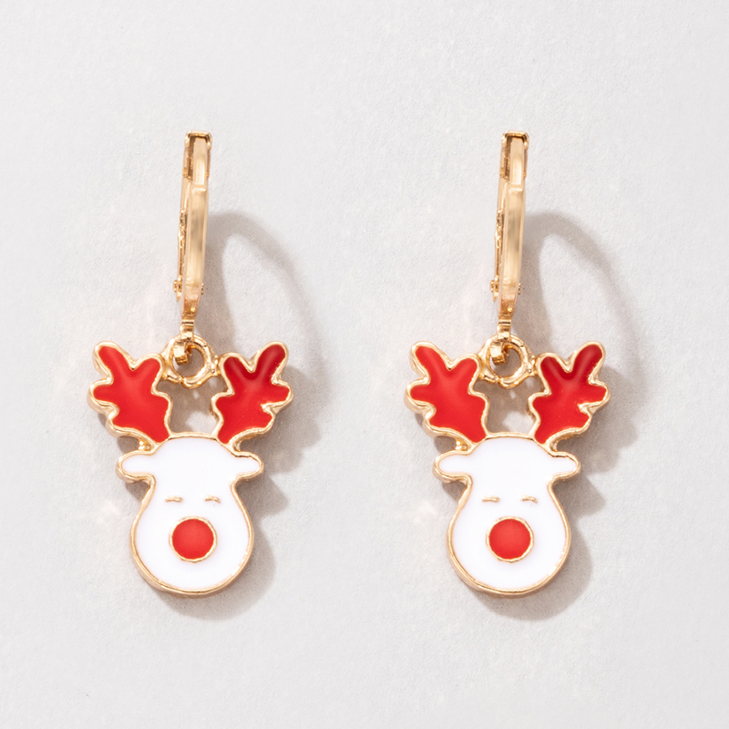 new Christmas wreath dripping earrings cartoon elk earrings wholesalepicture6