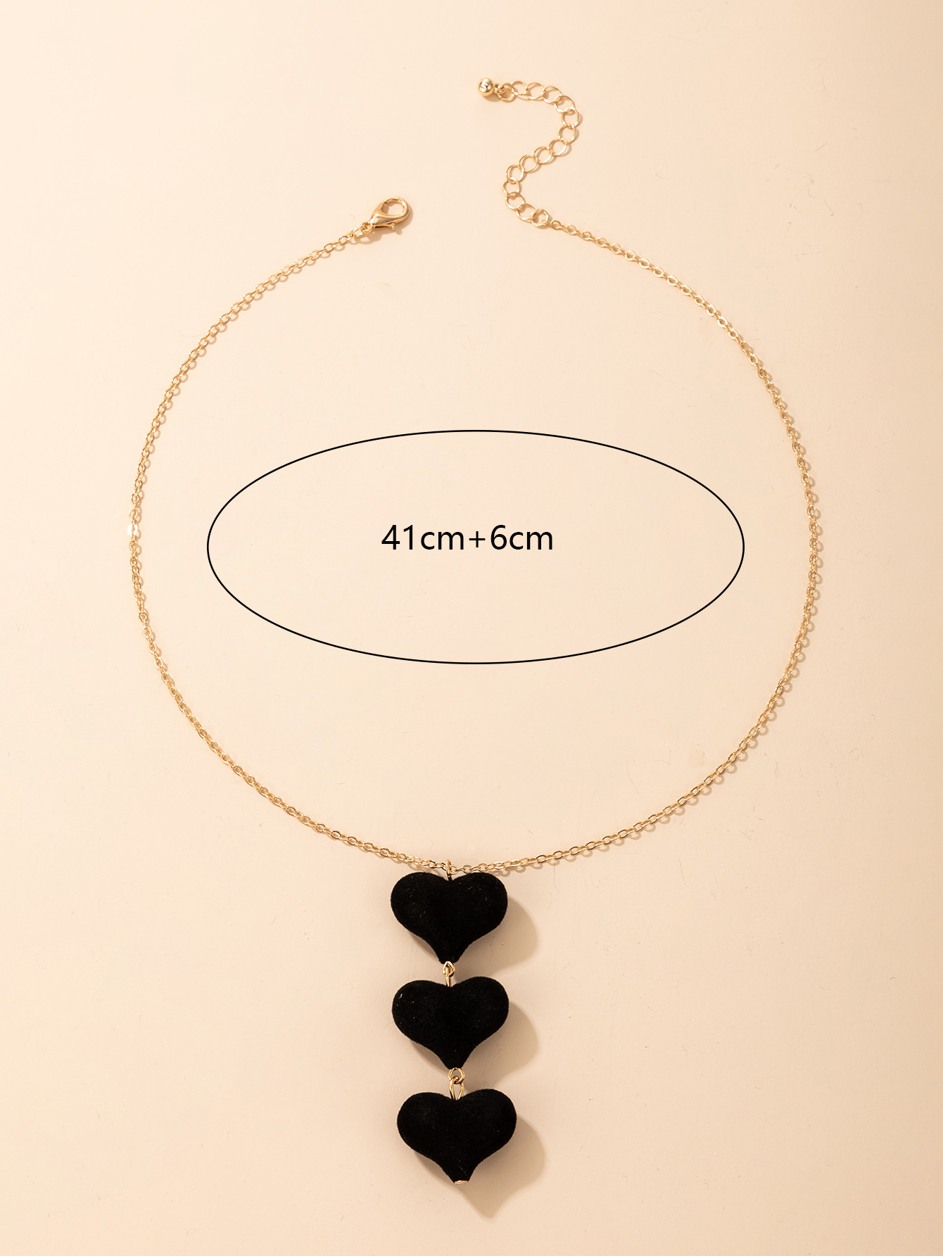 European and American personality exaggerated spades heart velvet pendent necklacepicture1