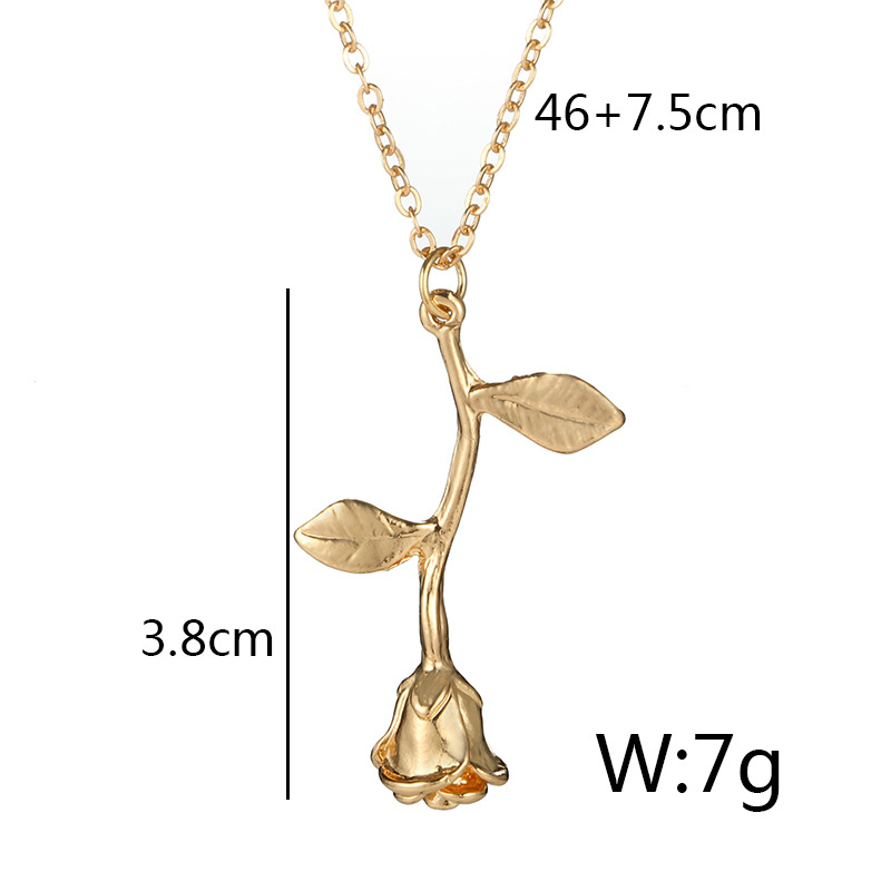 European and American Valentines Day Rose Alloy Clavicle Chain Wholesalepicture4