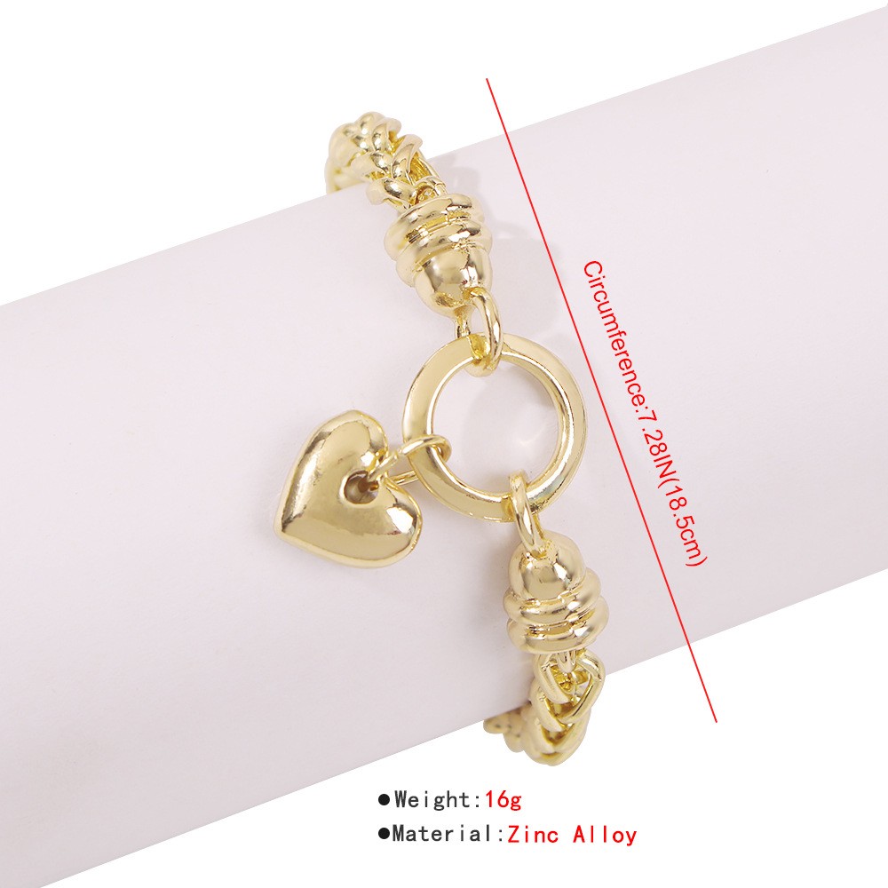 Fashion Geometric Heart Thick Alloy Bracelet wholesalepicture1