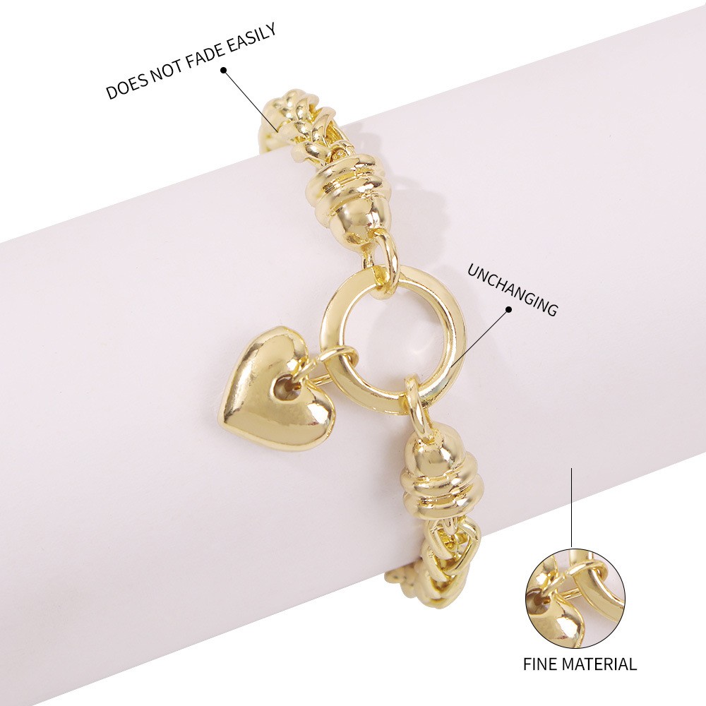 Fashion Geometric Heart Thick Alloy Bracelet wholesalepicture2