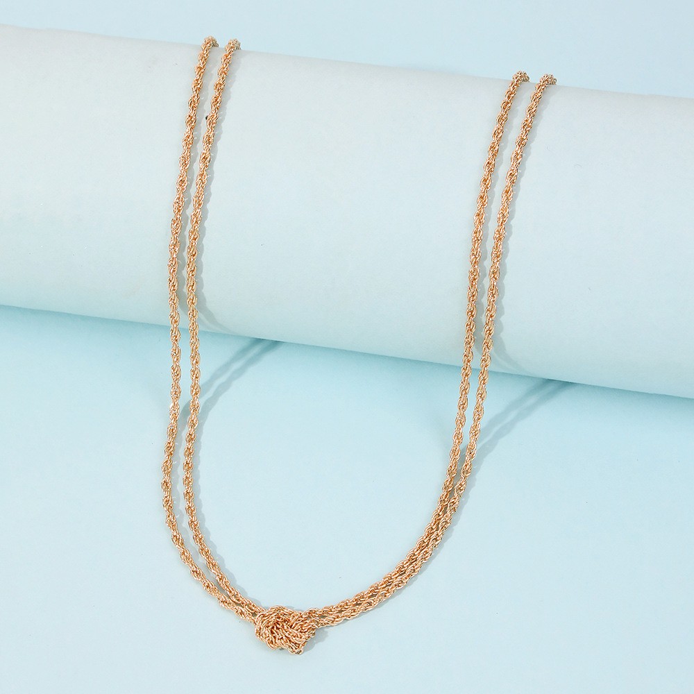 retro nostalgic knotted multilayer necklace wholesalepicture5
