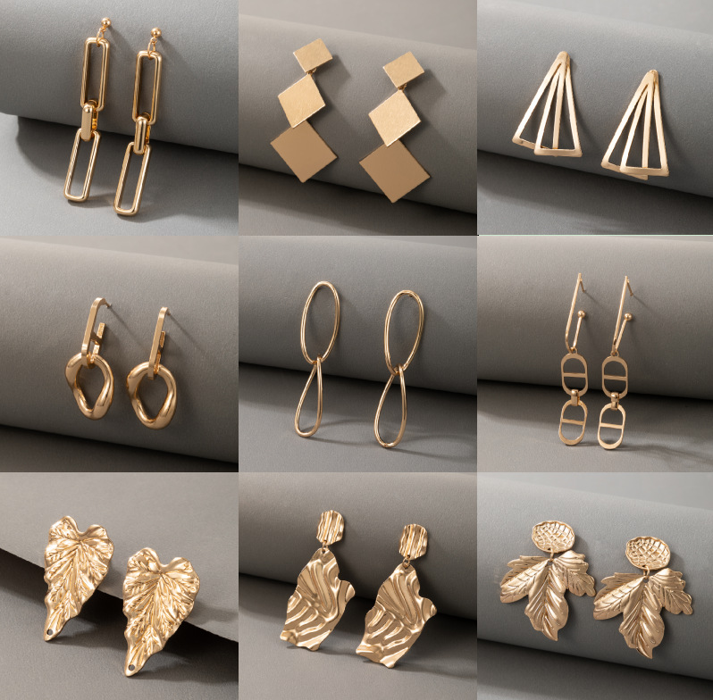 2021 European and American simple exaggerated geometric alloy earringspicture22