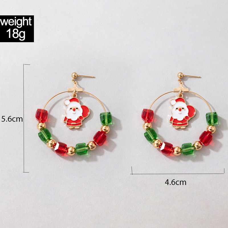 European and American new Christmas color pearl earrings irregular multicolor earringspicture1