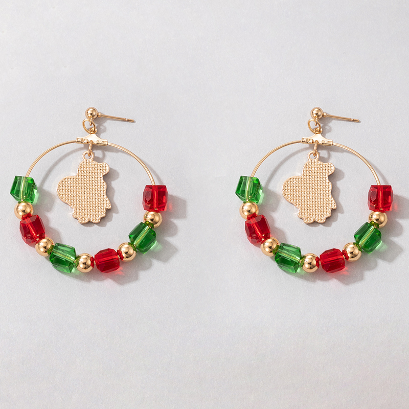European and American new Christmas color pearl earrings irregular multicolor earringspicture3