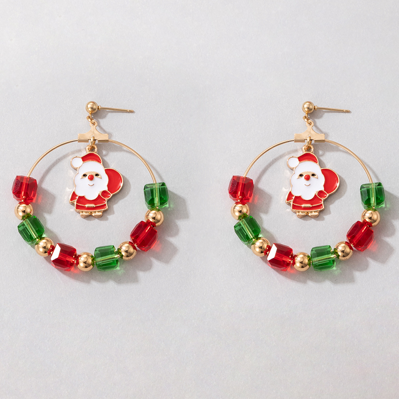 European and American new Christmas color pearl earrings irregular multicolor earringspicture5