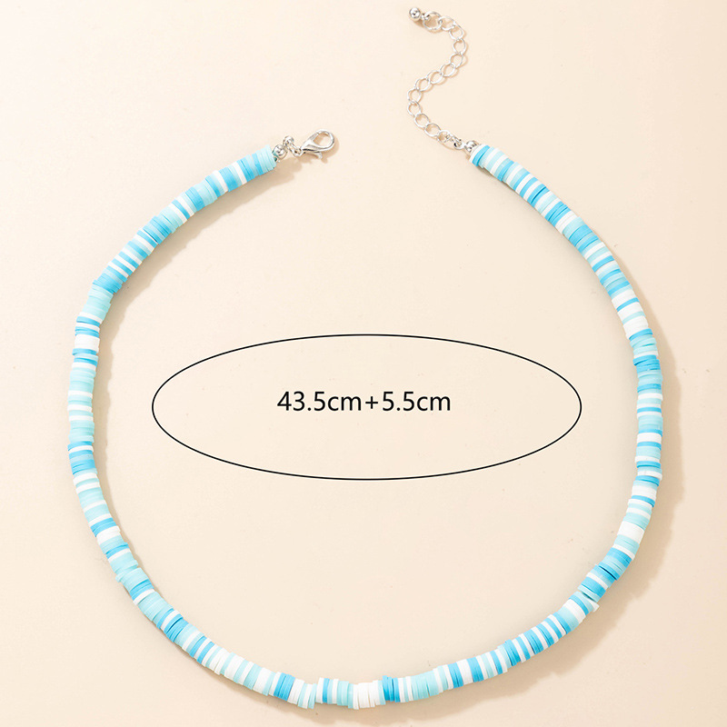 new bohemian short necklace stacking natural color soft ceramic necklace wholesalepicture1