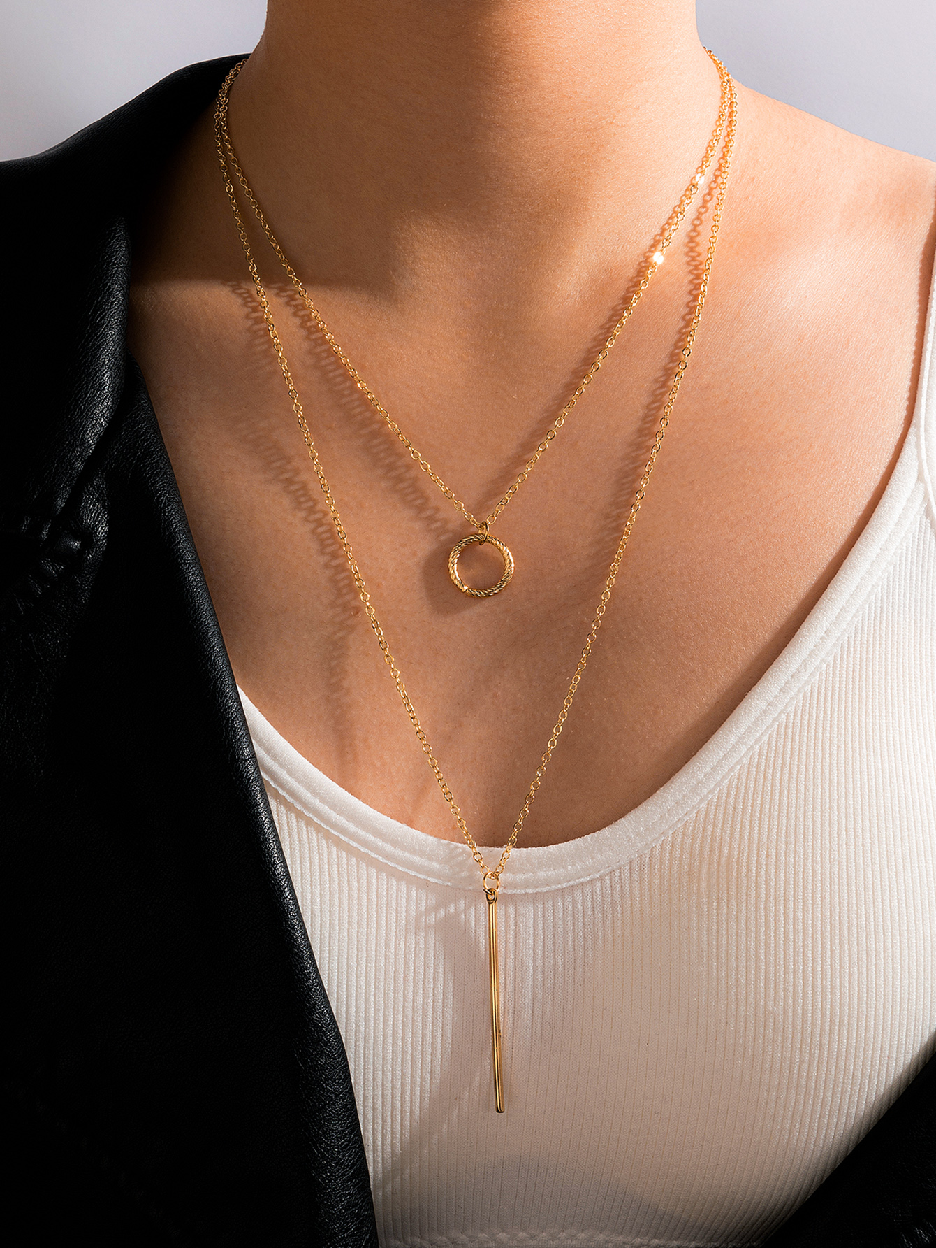 new necklace fashion metal pendant geometric multilayer necklacepicture4