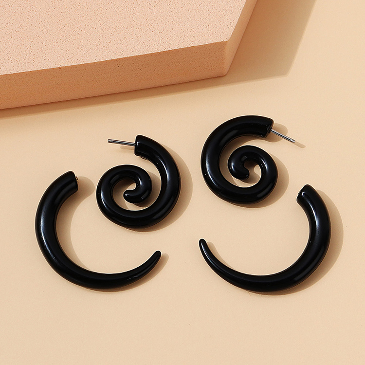 European and American creative exaggerated spiral earringspicture1