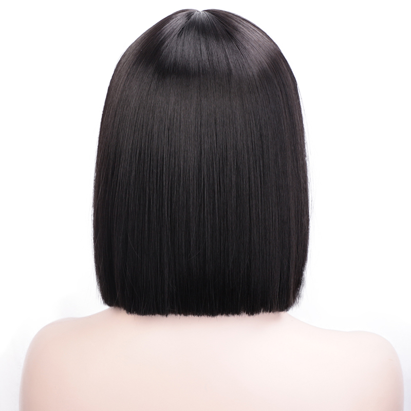 2021 European and American womens wigs short straight with bangs chemical fiber wigspicture9