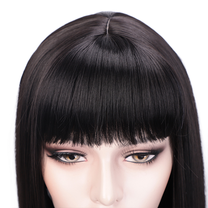 2021 European and American womens wigs short straight with bangs chemical fiber wigspicture4