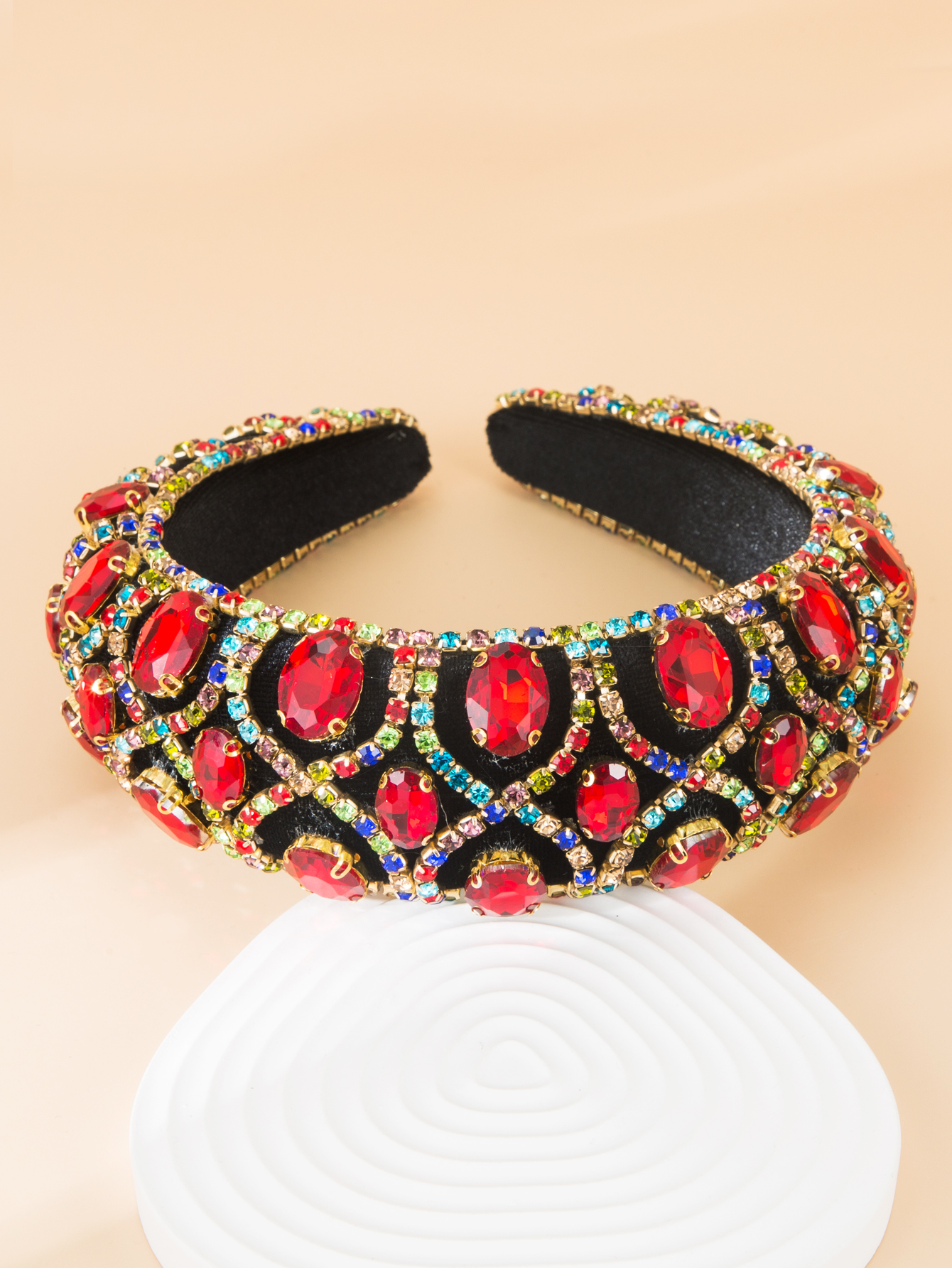 Baroque ornate geometric gemstone decoration headband wholesalepicture10