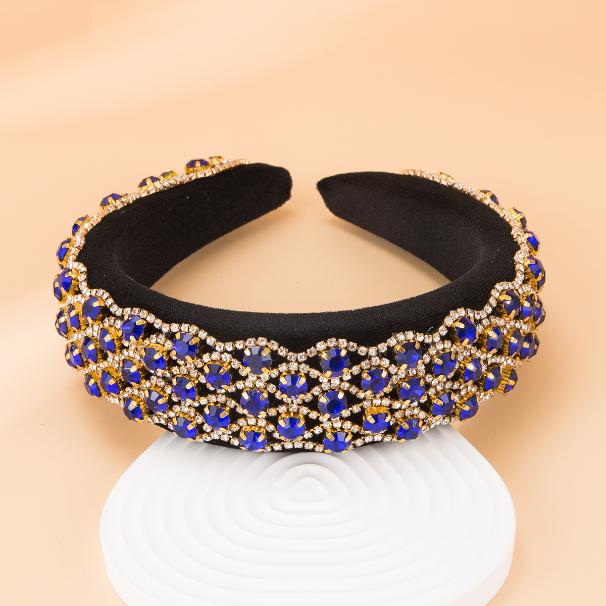Baroque Purple Rhinestone Fabric Headband Wholesalepicture2