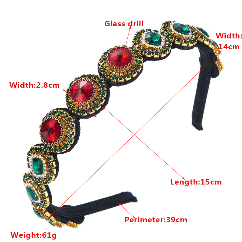 retro colorful ornate gemstone decoration headband wholesalepicture1