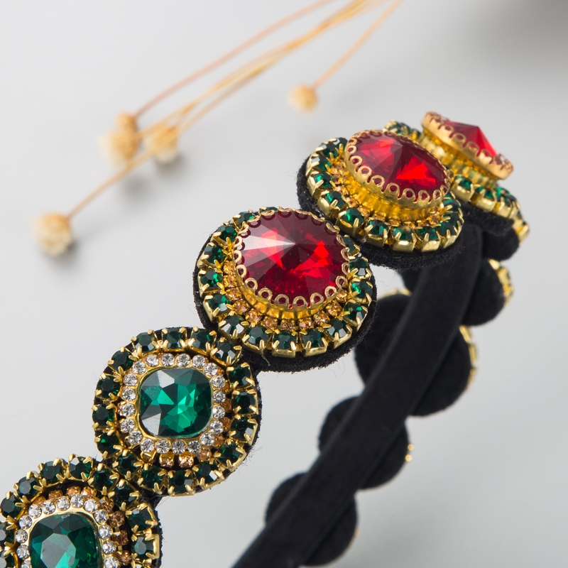 retro colorful ornate gemstone decoration headband wholesalepicture8