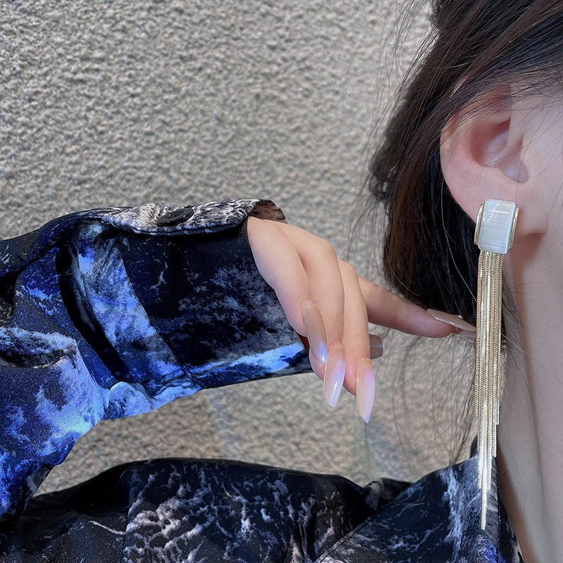 European and American long metal earrings female tassel earrings 2021 new trendy earringspicture1