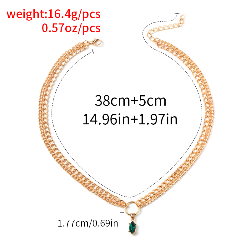 fashion diamond chain double layer necklace