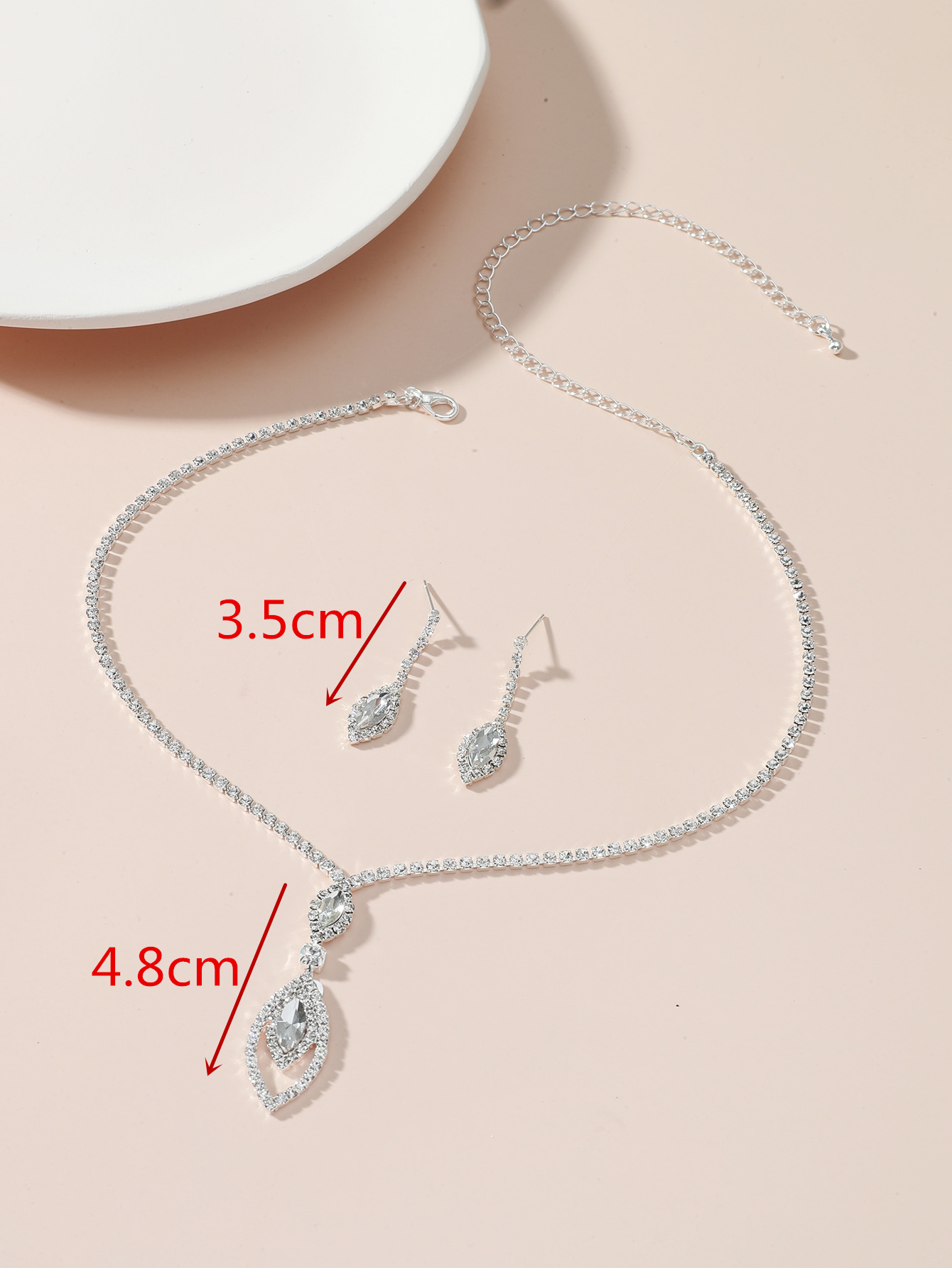 Womenu0027s Fashion Hollow Water Drop Necklace and Earring Set