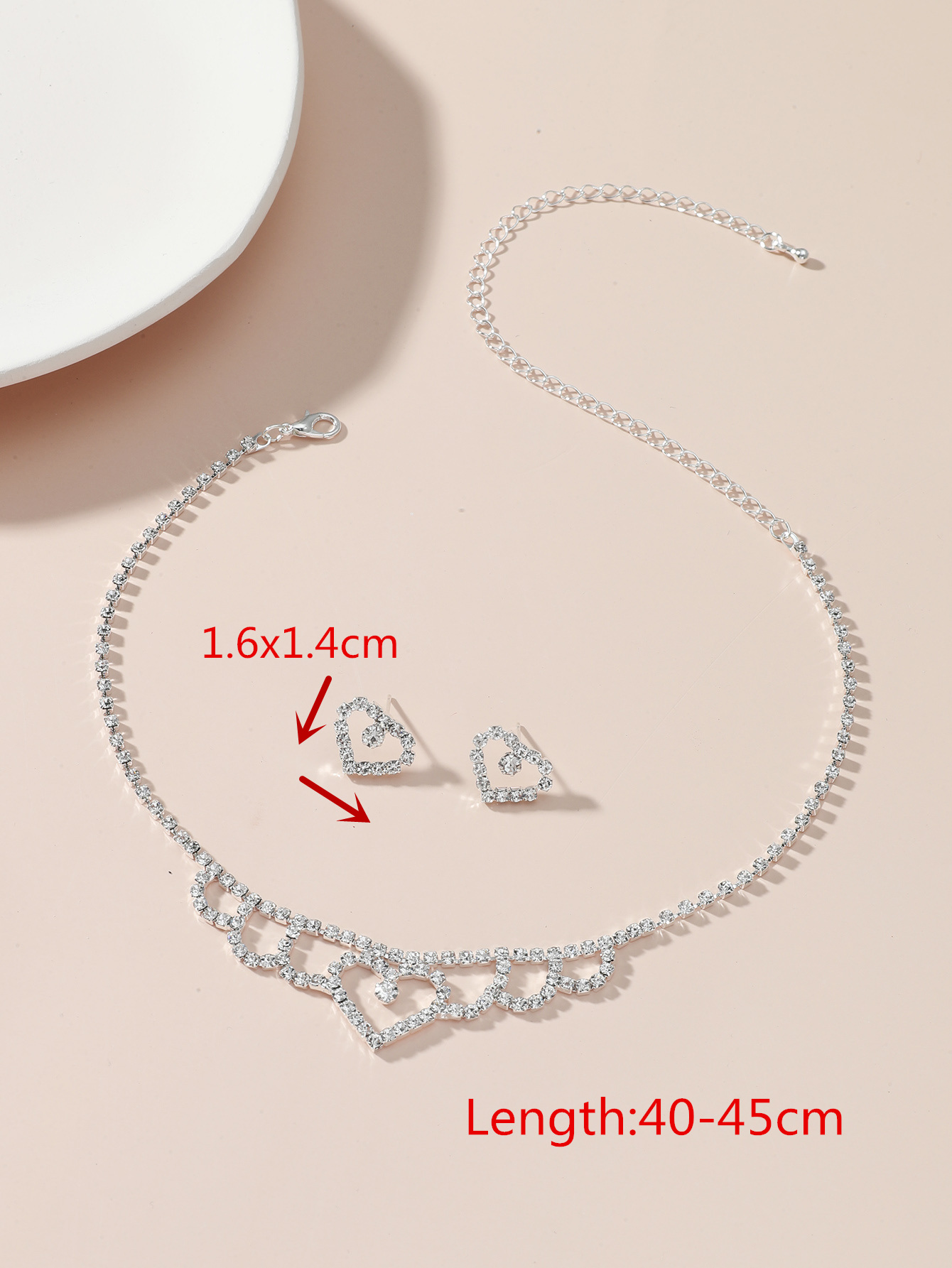 Womenu0027s Fashion Hollow Heart Necklace and Earring Set