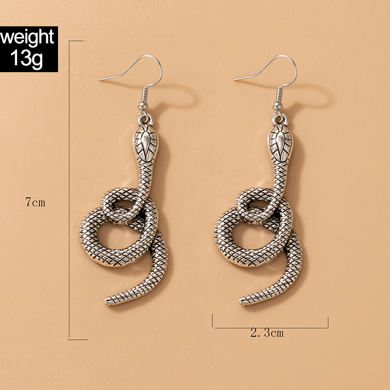 Neue Persnlichkeit bertriebene Schlangenfrmige Ohrringe Neue Metallohrringe mit Schlangenelementenpicture1