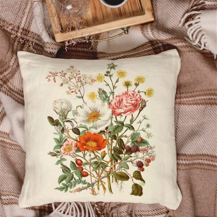 Kissenbezug aus Leinen mit Blumendruckpicture14