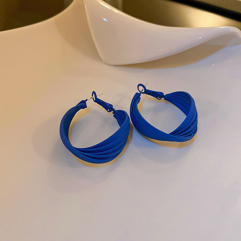 Silberne Nadel koreanische blaue mehrschichtige NischeTemperamentOhrringe Ohrringe Frauenpicture1