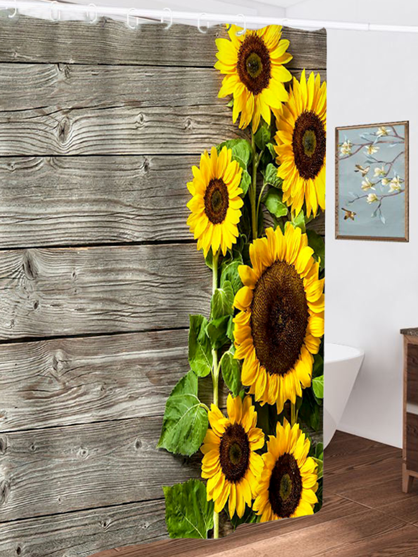Sonnenblume Polyester Bedruckt 180mm Breite squreDuschvorhangpicture3