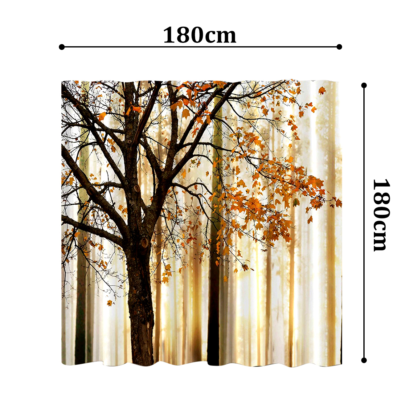 freehand drawing polyester 180mm width shower curtain printing curtainpicture1