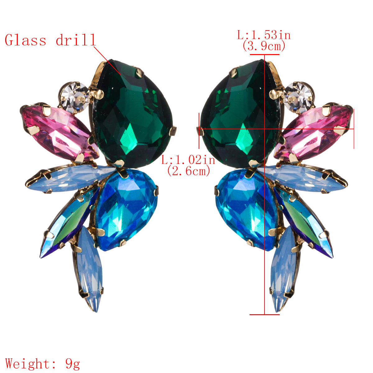 exaggerated fashion glass diamond earrings female trend full diamond earrings wholesalepicture1