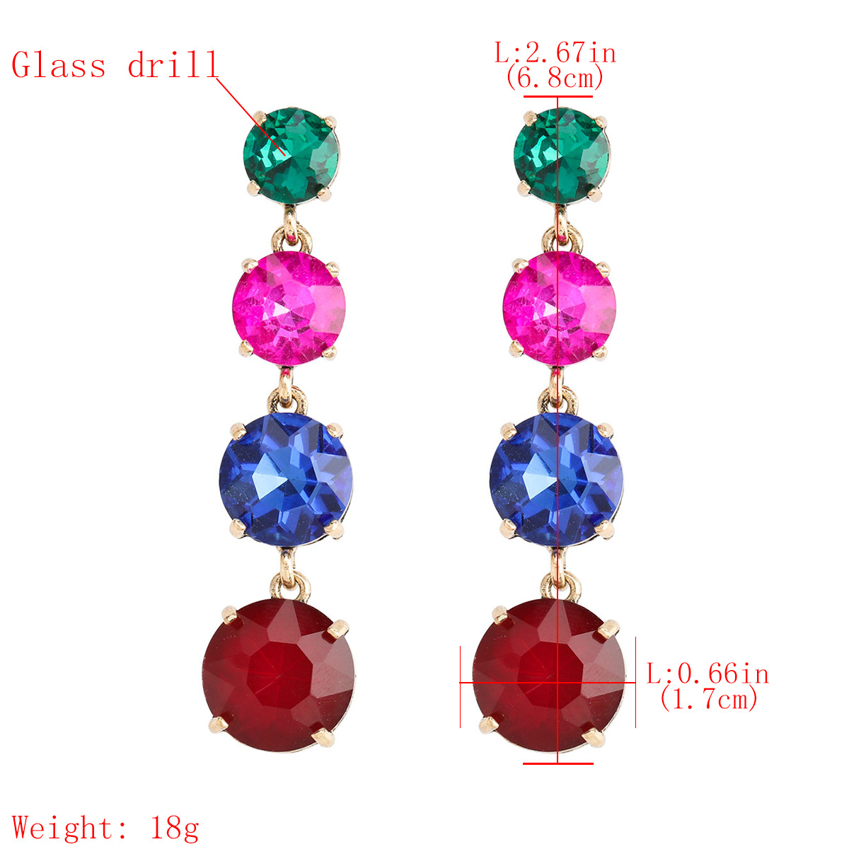 Fashion color diamond series alloy super flash long earring female wholesalepicture1