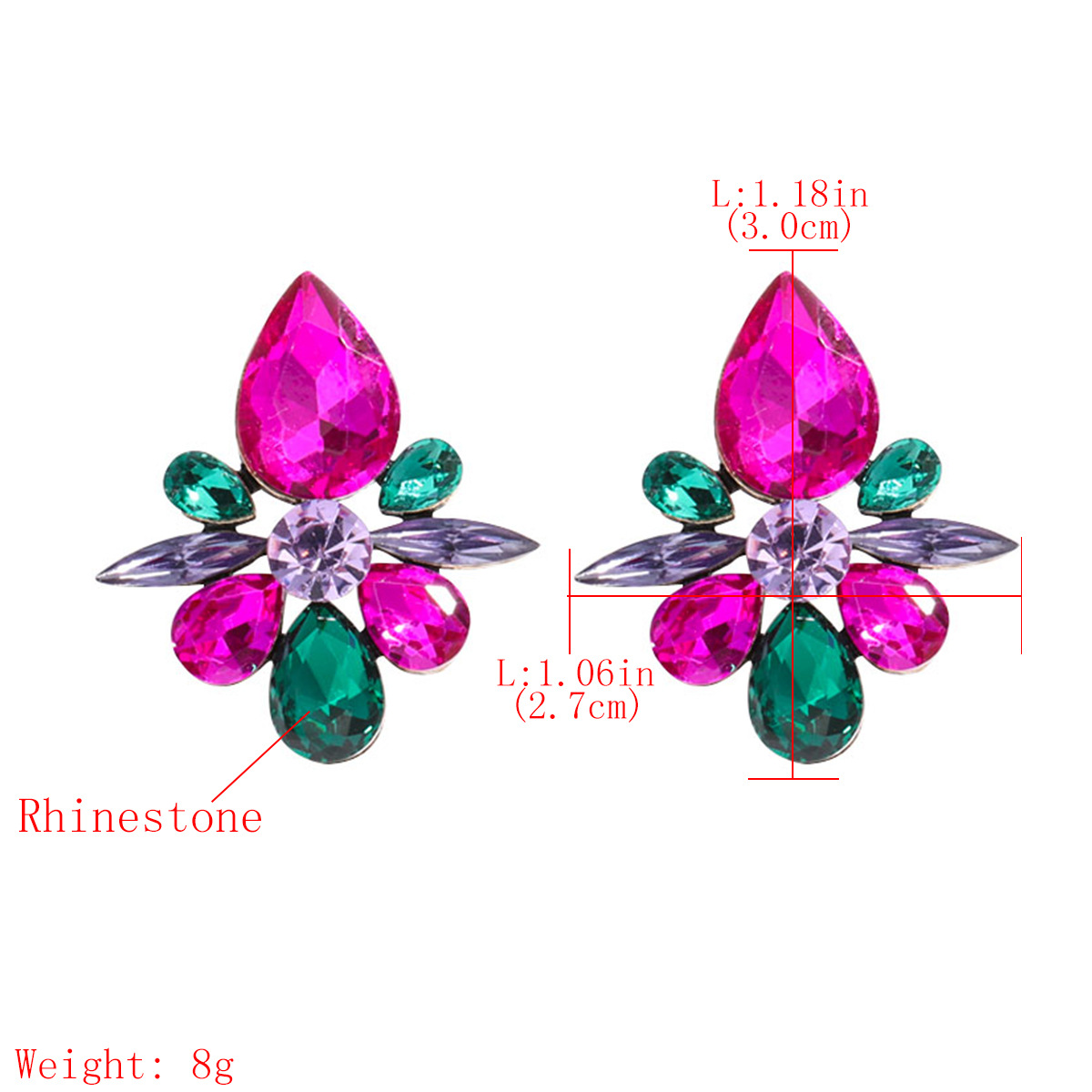 Europische und amerikanische bertriebene Legierung voller Diamant geometrische Ohrringe trendige RetroOhrringe Grohandelpicture1