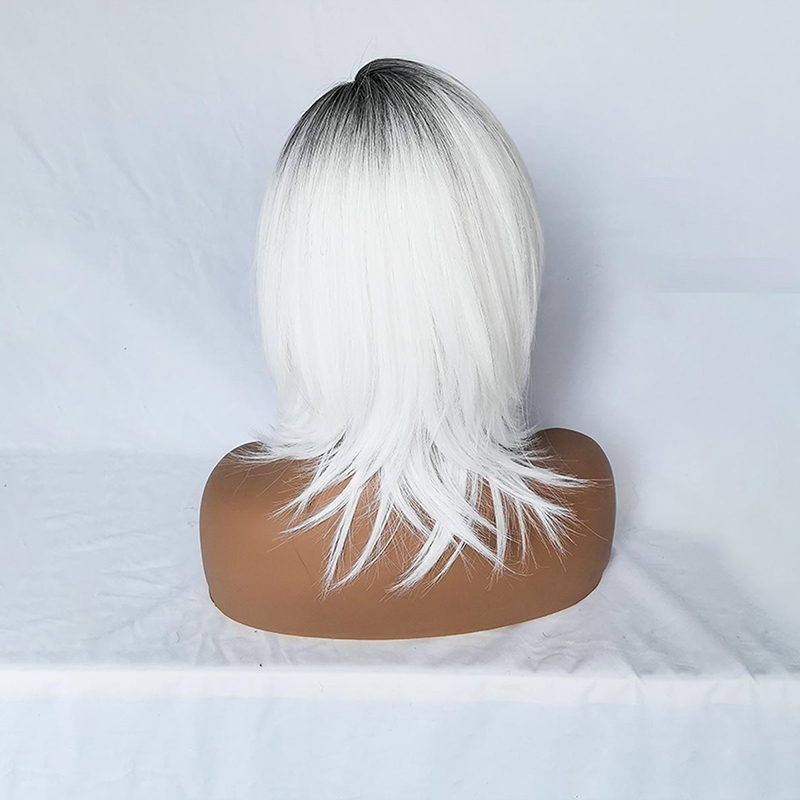 2021 perruque de coiffure partielle  la mode europenne et amricaine argent blanc court cheveux raides NHDSX468862picture3