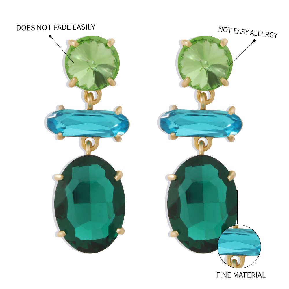 fashion alloy geometric diamond drop earrings wholesalepicture2