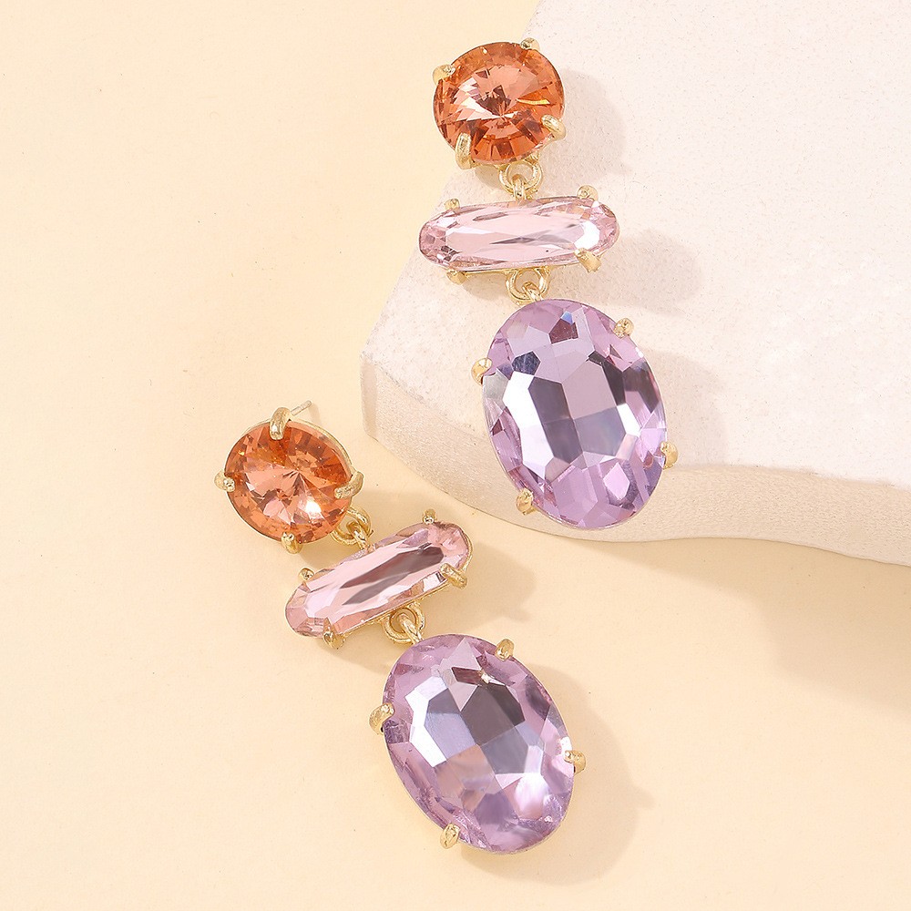 fashion alloy geometric diamond drop earrings wholesalepicture5