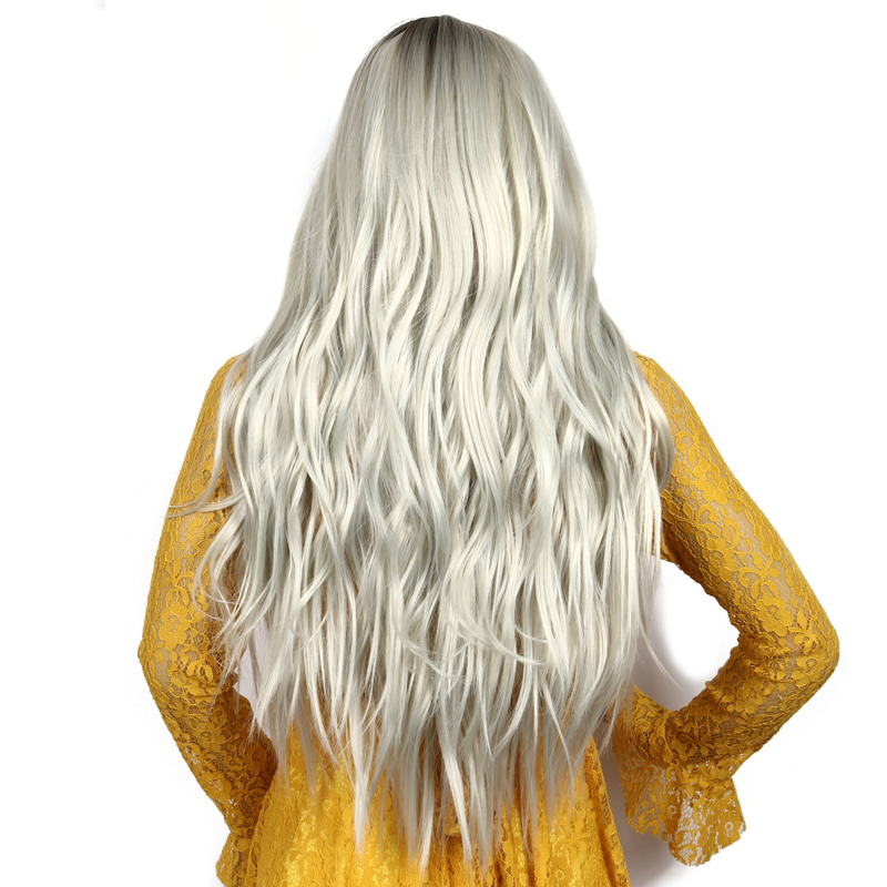 2021 longs cheveux boucls platine dor grosse vague perruque synthtique perruques coiffures NHDSX468857picture4