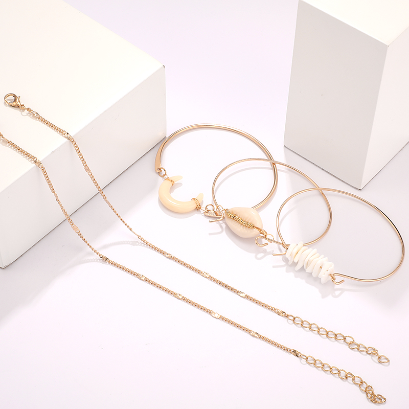 2021 new jewelry fashion creative alloy horn shell fivepiece bracelet braceletpicture6