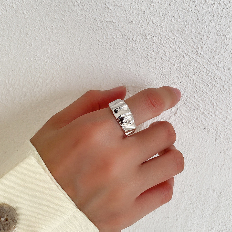 Korean 18KGP irregular thick bump index finger ring wholesale