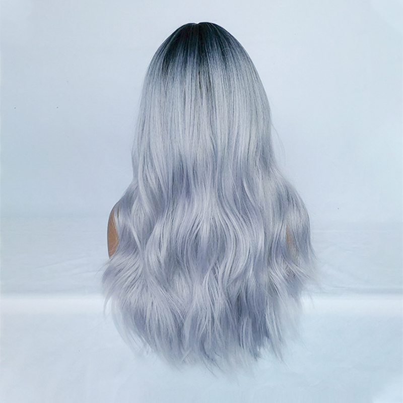 2021 coiffures en fibre chimique dgrad bleu cheveux longs boucls perruques grosse vague perruque de coiffurespicture4