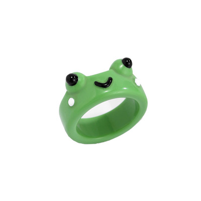 Cute frog lightweight ring resin super cute colorful animal ring simple three-dimensional ring