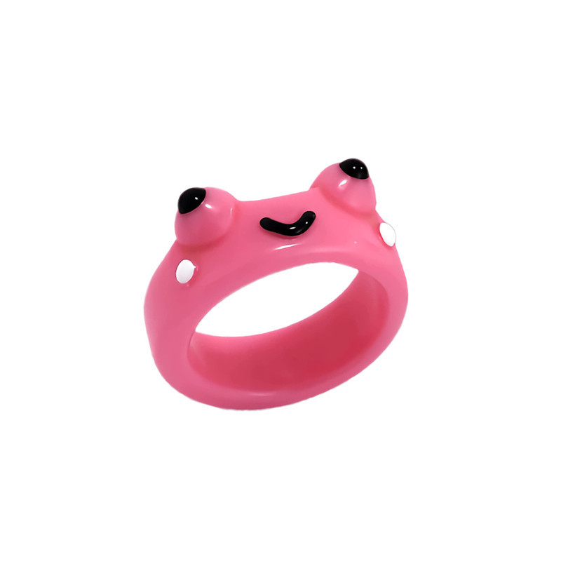 Cute frog lightweight ring resin super cute colorful animal ring simple three-dimensional ring