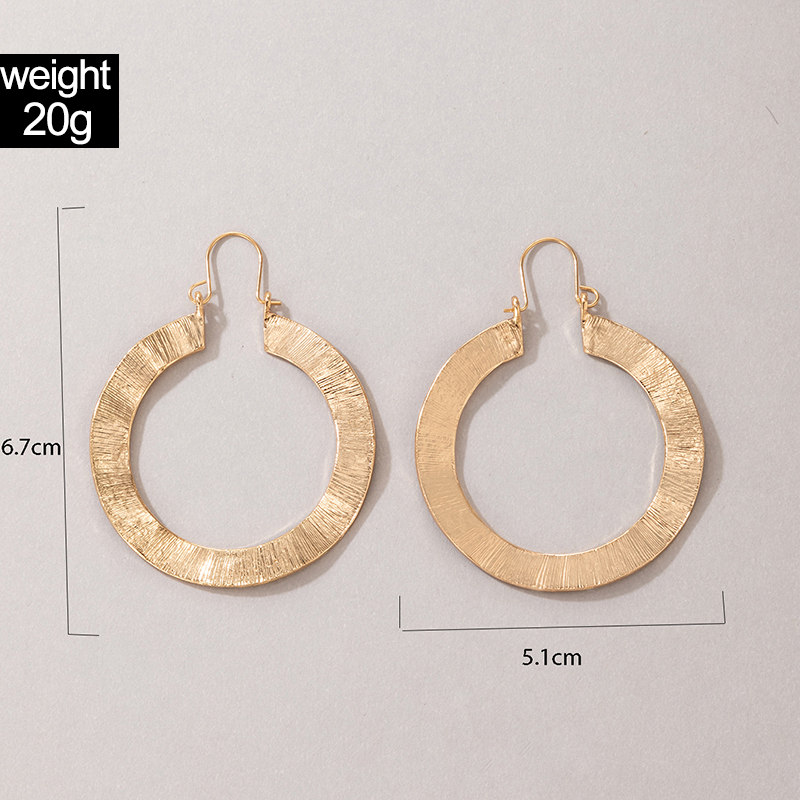 fashion OL simple jewelry golden ring earring geometric water ripple earrings