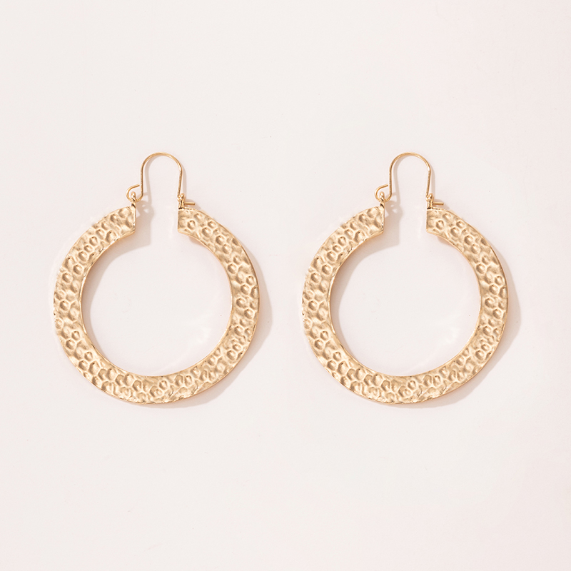 fashion OL simple jewelry golden ring earring geometric water ripple earrings