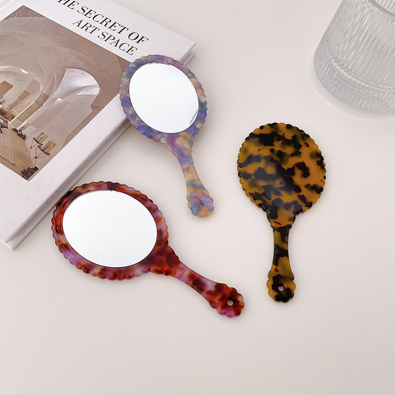Miroir ovale rtro de mode corenne miroir compact portable maquillage quotidien petit miroirpicture9