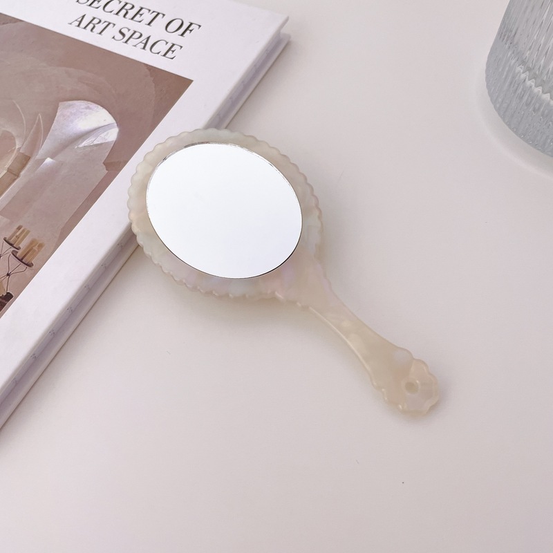 Miroir ovale rtro de mode corenne miroir compact portable maquillage quotidien petit miroirpicture7