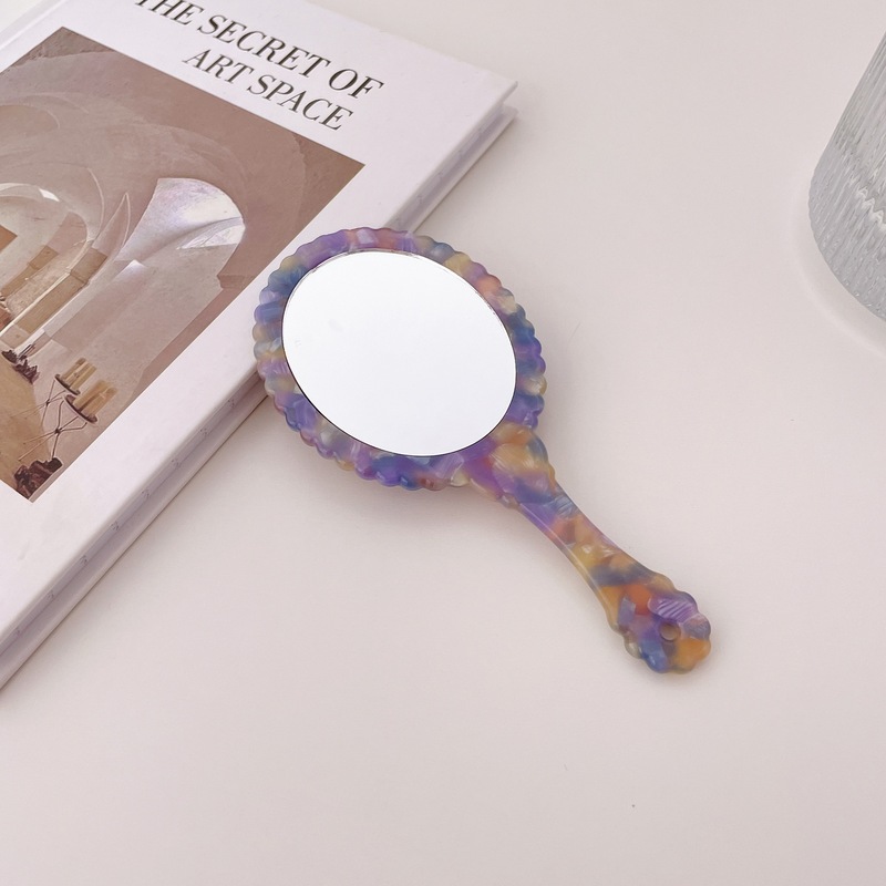 Miroir ovale rtro de mode corenne miroir compact portable maquillage quotidien petit miroirpicture4