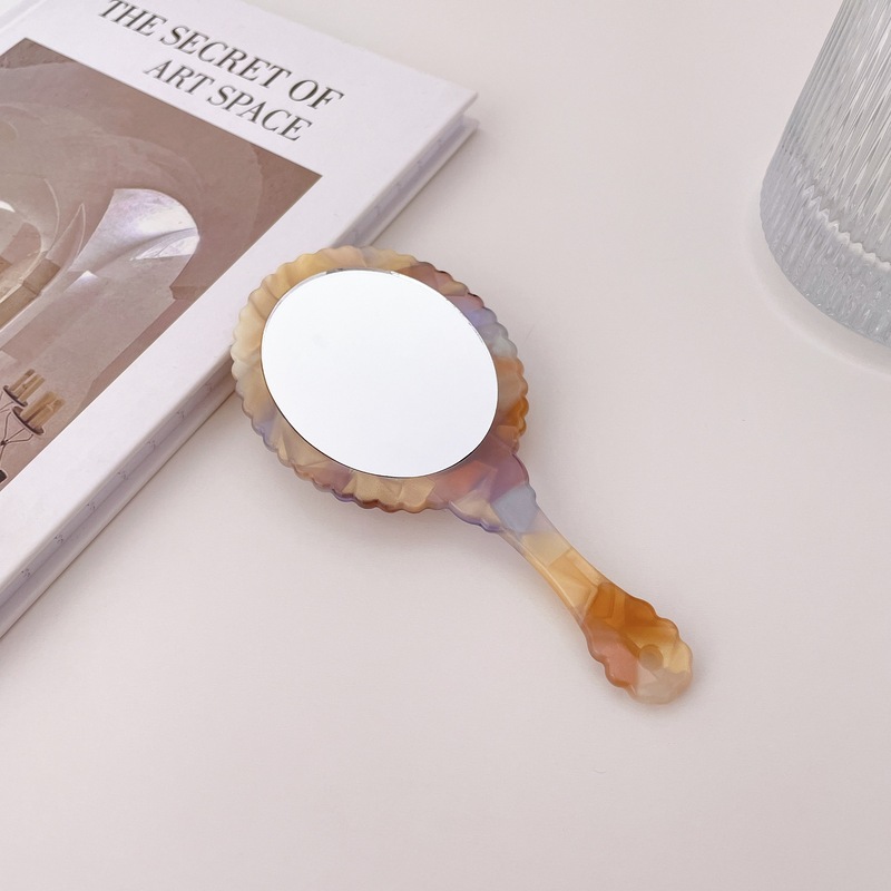 Miroir ovale rtro de mode corenne miroir compact portable maquillage quotidien petit miroirpicture3