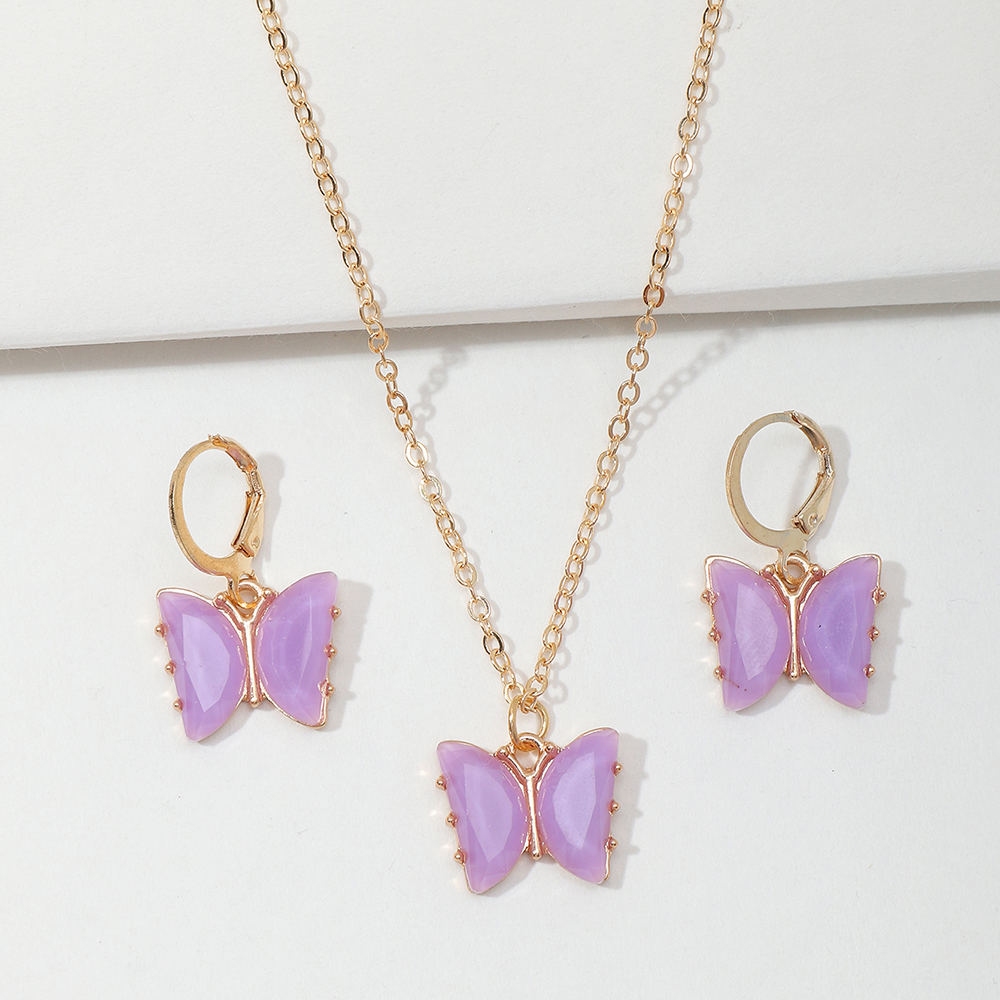 Butterfly Alloy Pendant Childrenu0027s Necklace Set Wholesale