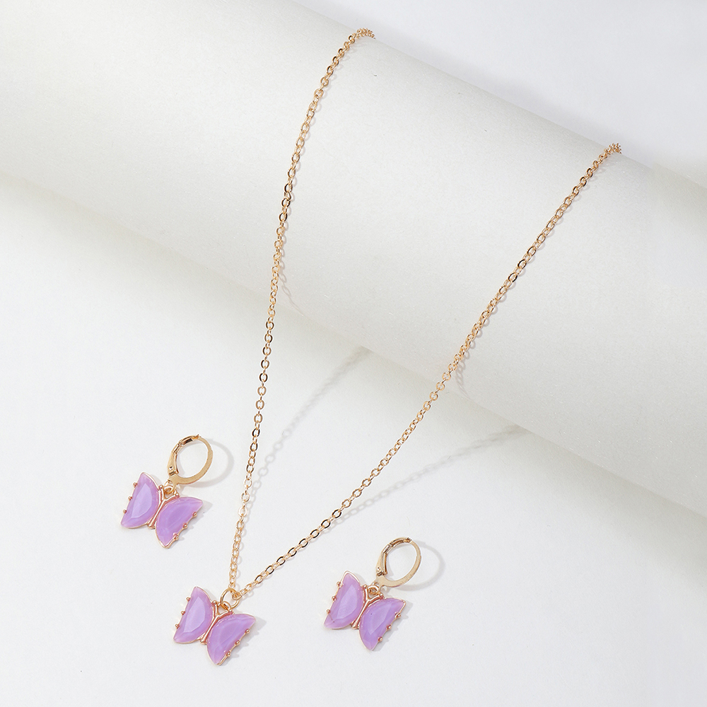 Butterfly Alloy Pendant Childrenu0027s Necklace Set Wholesale