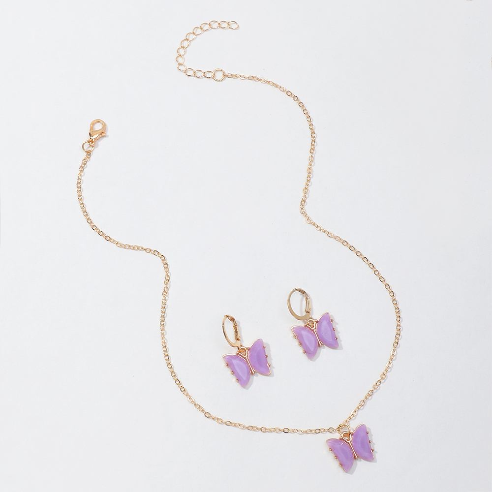 Butterfly Alloy Pendant Childrenu0027s Necklace Set Wholesale