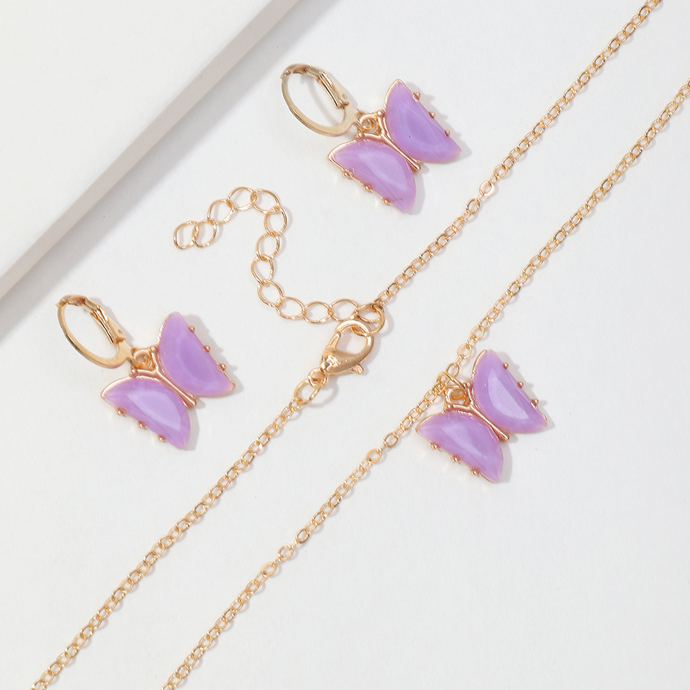 Butterfly Alloy Pendant Childrenu0027s Necklace Set Wholesale